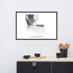 Louisiana State Topographic Map Art