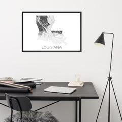 Louisiana State Topographic Map Art