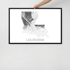 Louisiana State Topographic Map Art