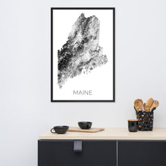 Maine State Topographic Map Art