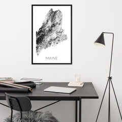 Maine State Topographic Map Art