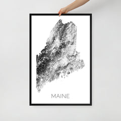Maine State Topographic Map Art
