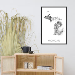 Michigan State Topographic Map Art
