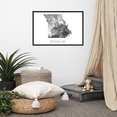 Missouri State Topographic Map Art