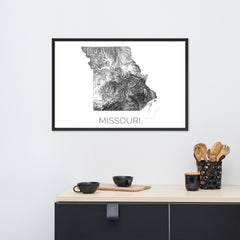 Missouri State Topographic Map Art