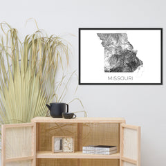 Missouri State Topographic Map Art