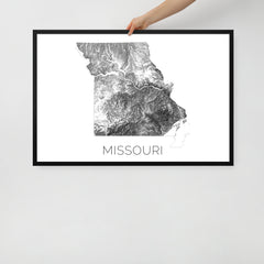 Missouri State Topographic Map Art