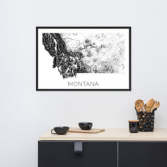 Montana State Topographic Map Art