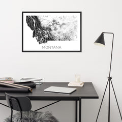 Montana State Topographic Map Art