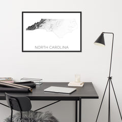 North Carolina State Topographic Map Art