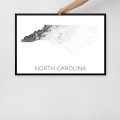 North Carolina State Topographic Map Art