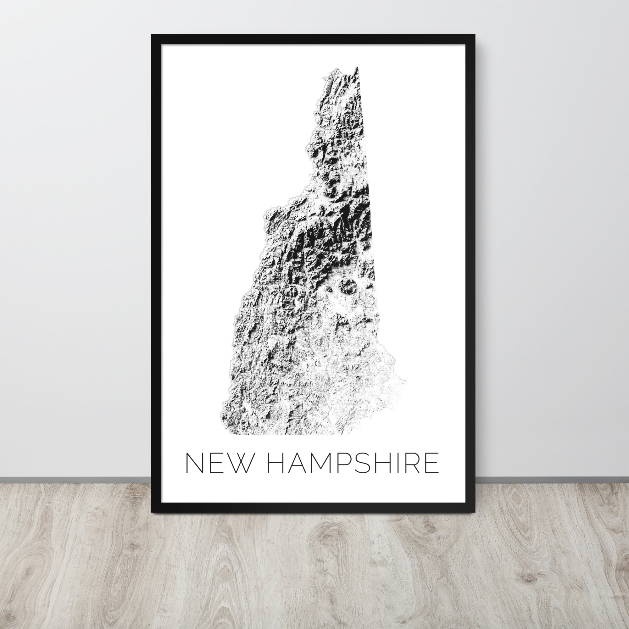 New Hampshire State Topographic Map Art