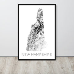 New Hampshire State Topographic Map Art