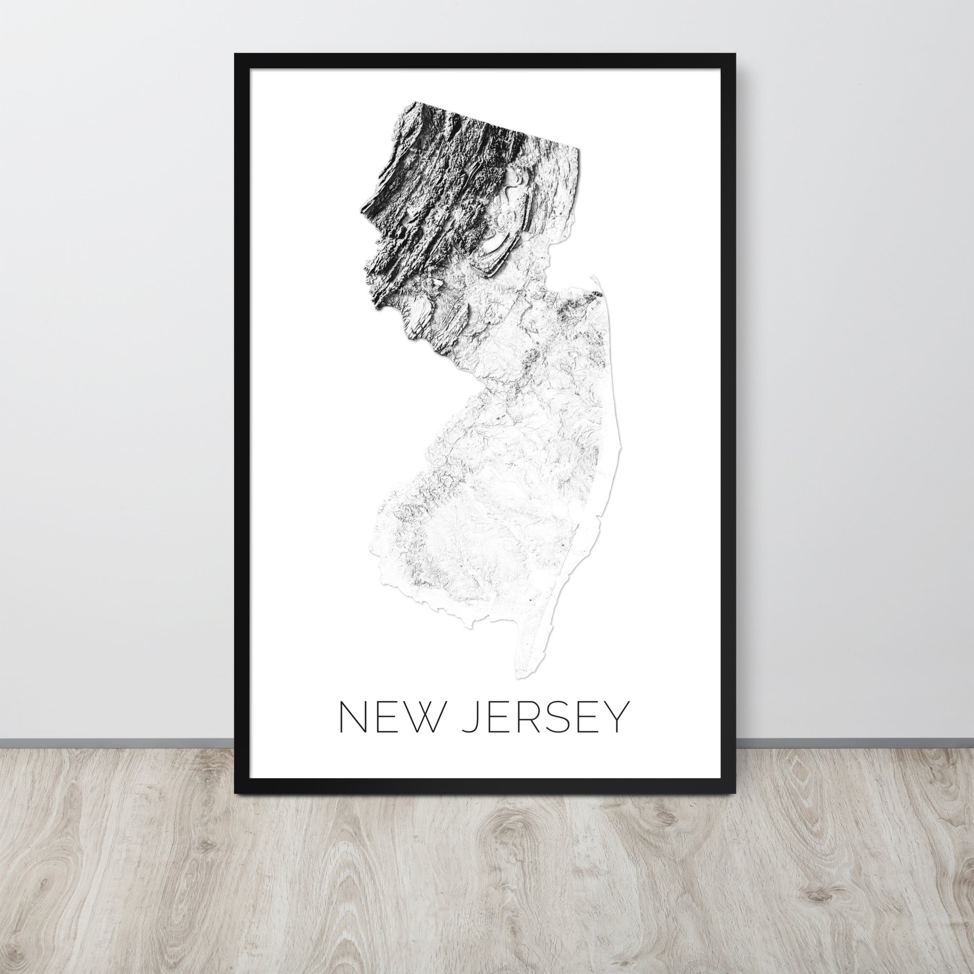 New Jersey State Topographic Map Art