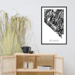 Nevada State Topographic Map Art