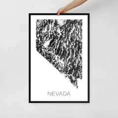 Nevada State Topographic Map Art