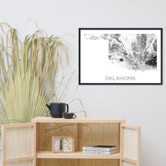 Oklahoma State Topographic Map Art