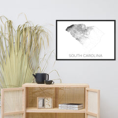 South Carolina State Topographic Map Art