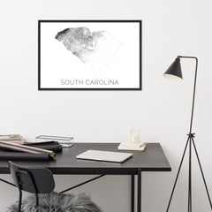 South Carolina State Topographic Map Art