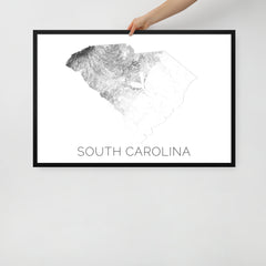 South Carolina State Topographic Map Art