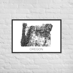Oregon State Topographic Map Art
