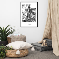 Utah State Topographic Map Art