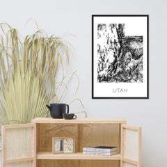 Utah State Topographic Map Art