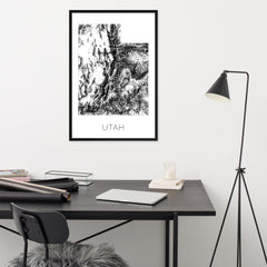 Utah State Topographic Map Art