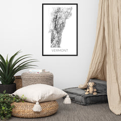 Vermont State Topographic Map Art