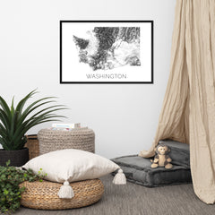 Washington State Topographic Map Art