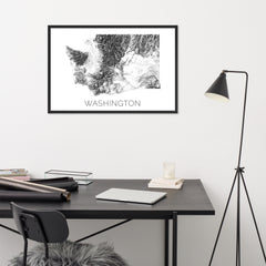 Washington State Topographic Map Art