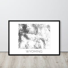 Wyoming State Topographic Map Art