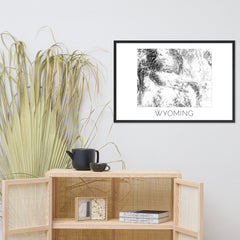Wyoming State Topographic Map Art