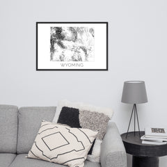 Wyoming State Topographic Map Art