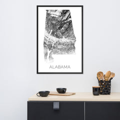 Alabama State Topographic Map Art