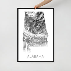 Alabama State Topographic Map Art