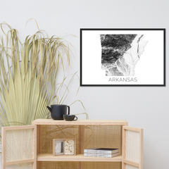 Arkansas State Topographic Map Art