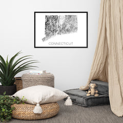 Connecticut State Topographic Map Art