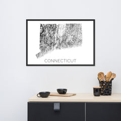 Connecticut State Topographic Map Art