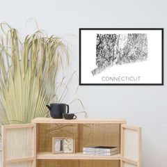 Connecticut State Topographic Map Art