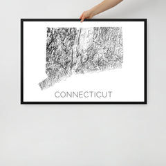 Connecticut State Topographic Map Art