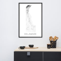 Delaware State Topographic Map Art