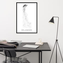 Delaware State Topographic Map Art