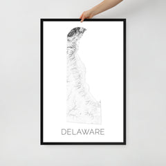 Delaware State Topographic Map Art