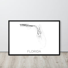 Florida State Topographic Map Art