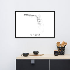 Florida State Topographic Map Art