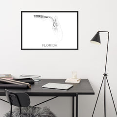 Florida State Topographic Map Art