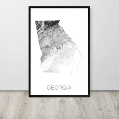 Georgia State Topographic Map Art