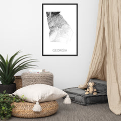 Georgia State Topographic Map Art