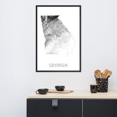 Georgia State Topographic Map Art